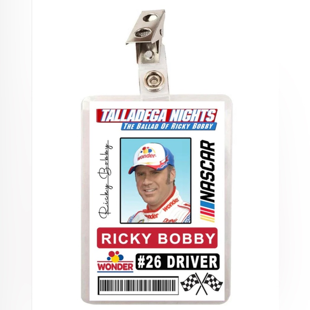 Talladega Nights Ricky Bobby Nascar Driver ID ID Badge